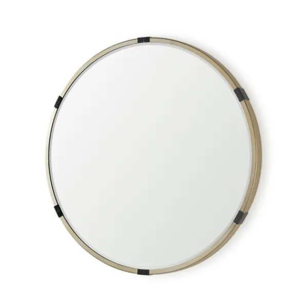 Decorative Mirrors-Kirkland's Home Maria Brushed Gold Round Wall Mirror