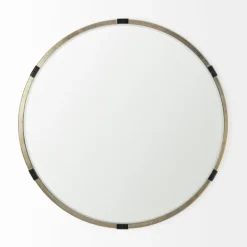 Decorative Mirrors-Kirkland's Home Maria Brushed Gold Round Wall Mirror