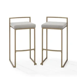 Bar Stools & Counter Height Stools-Kirkland's Home Marley And Gold Bar Stools, Set Of 2 Gray