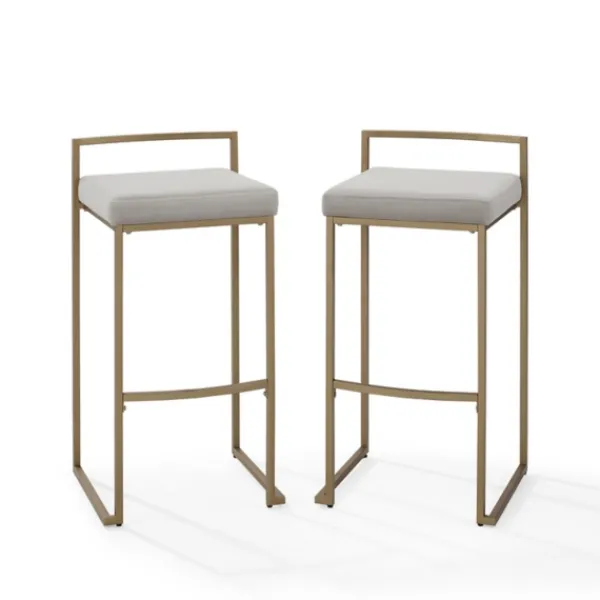 Bar Stools & Counter Height Stools-Kirkland's Home Marley And Gold Bar Stools, Set Of 2 Gray