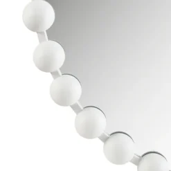 Decorative Mirrors-Kirkland's Home Marlowe White Beaded Round Wall Mirror, 36 In.