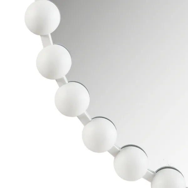 Decorative Mirrors-Kirkland's Home Marlowe White Beaded Round Wall Mirror, 36 In.
