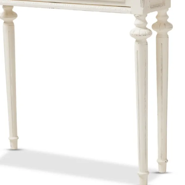 Console Tables-Kirkland's Home Marquetterie Whitewashed Oak Top Console Table