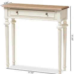 Console Tables-Kirkland's Home Marquetterie Whitewashed Oak Top Console Table