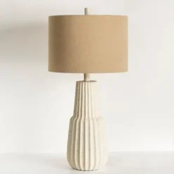 Table Lamps-Kirkland's Home Marsha Cream Speckled Table Lamp Tan