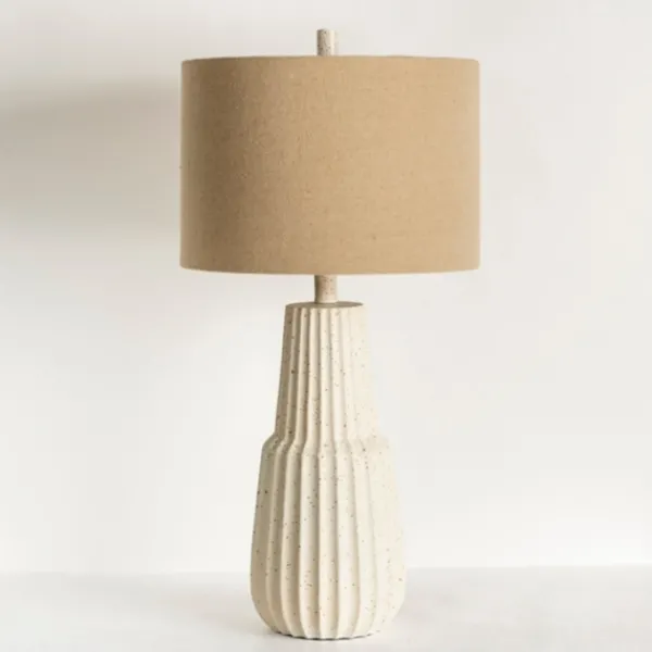 Table Lamps-Kirkland's Home Marsha Cream Speckled Table Lamp Tan