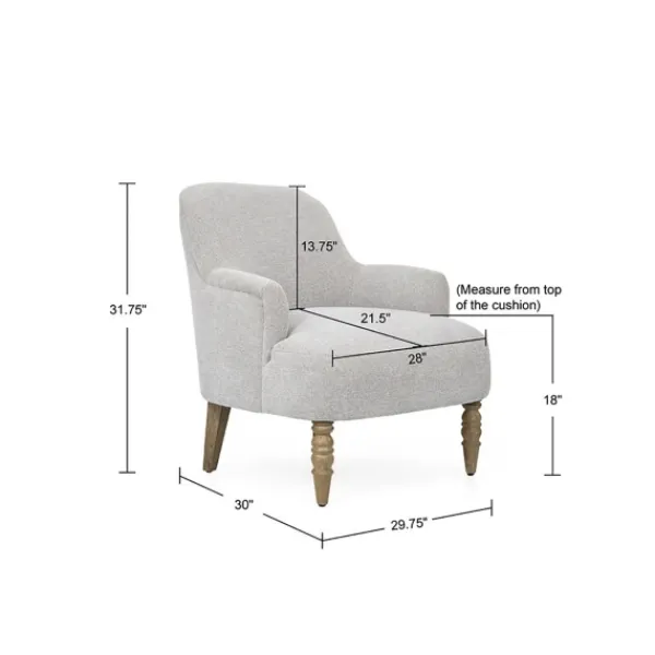 Accent Chairs-Kirkland's Home Martha Stewart Extended Seat Accent Chair Gray