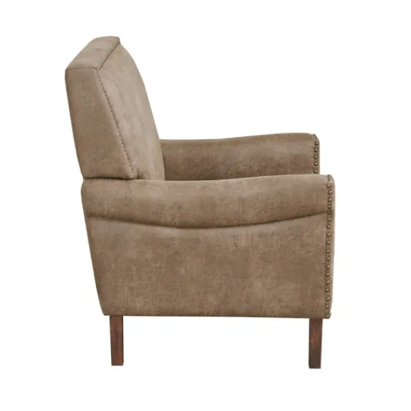 Accent Chairs-Kirkland's Home Martha Stewart Faux Leather Accent Chair Brown