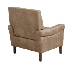 Accent Chairs-Kirkland's Home Martha Stewart Faux Leather Accent Chair Brown