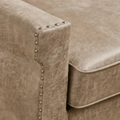 Accent Chairs-Kirkland's Home Martha Stewart Faux Leather Accent Chair Brown