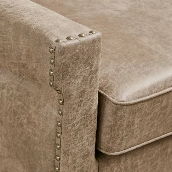 Accent Chairs-Kirkland's Home Martha Stewart Faux Leather Accent Chair Brown