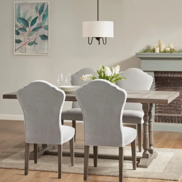 Dining Tables-Kirkland's Home Martha Stewart Tiffany Pedestal Dining Table Gray