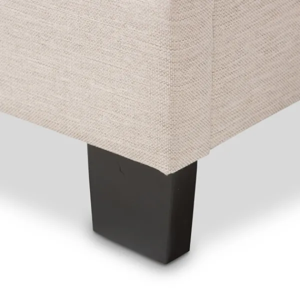 Beds & Headboards-Kirkland's Home Mary Beige Button Tufted Kind Bed Frame Ivory