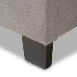 Beds & Headboards-Kirkland's Home Mary Light Button Tufted Full Bed Frame Gray