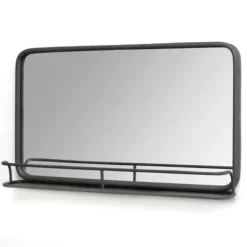 Decorative Mirrors-Kirkland's Home Mason Metal Mirror With Shelf, 24X14 In.