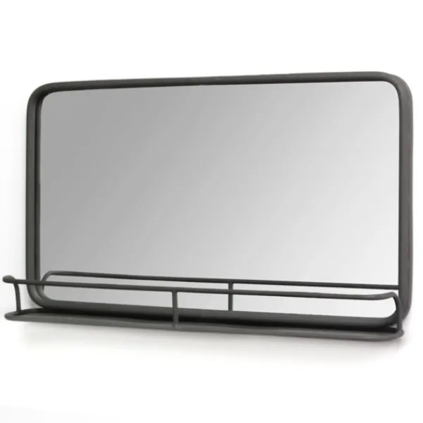 Decorative Mirrors-Kirkland's Home Mason Metal Mirror With Shelf, 24X14 In.
