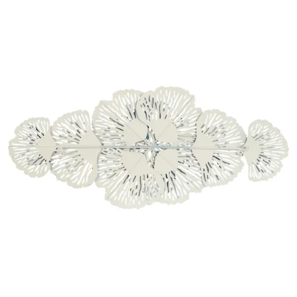 Wall Plaques-Kirkland's Home Matte And White Flowers Metal Wall Plaque Blue