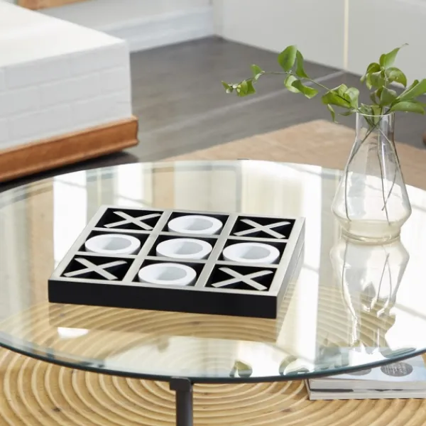 Decorative Accents-Kirkland's Home Matte Black And White Wooden Tic Tac Toe Board