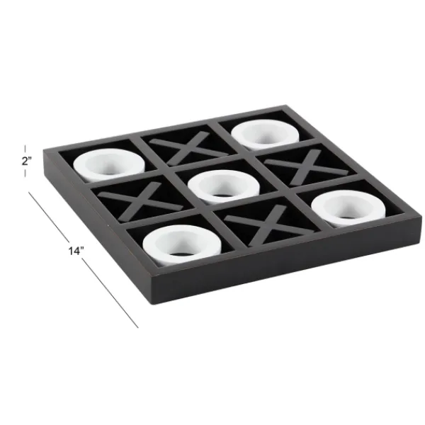 Decorative Accents-Kirkland's Home Matte Black And White Wooden Tic Tac Toe Board
