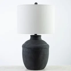 Table Lamps-Kirkland's Home Matte Black Cairo Table Lamp White