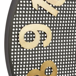 Clocks-Kirkland's Home Matte Black Iron Wall Clock, 32 In.