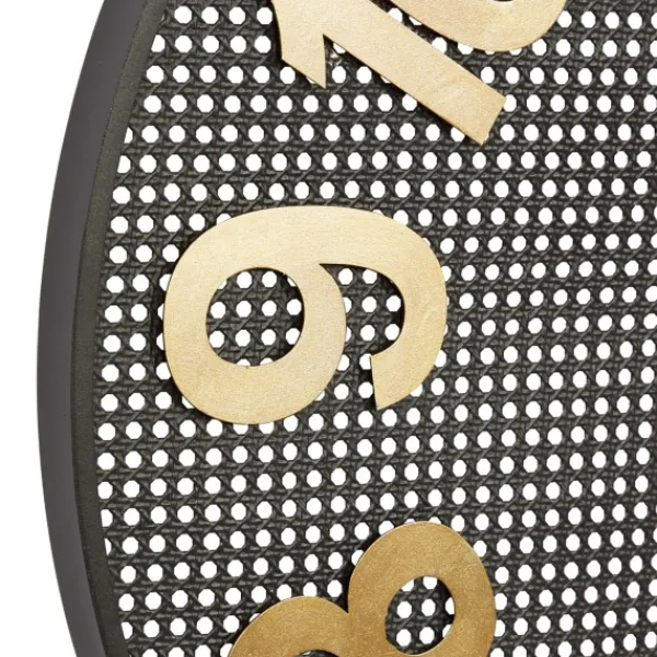 Clocks-Kirkland's Home Matte Black Iron Wall Clock, 32 In.