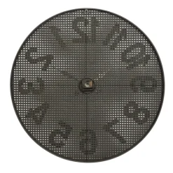 Clocks-Kirkland's Home Matte Black Iron Wall Clock, 32 In.