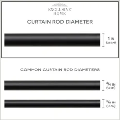 Curtain Rods & Hardware-Kirkland's Home Matte Black Modern Twist Curtain Rod, 120 In.