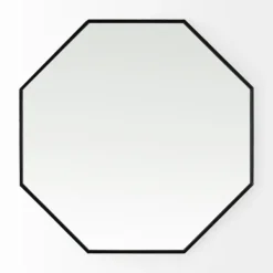 Decorative Mirrors-Kirkland's Home Matte Black Octagonal Wall Mirror