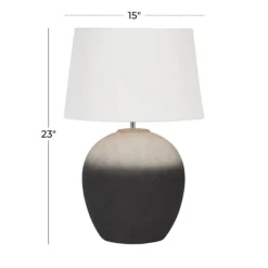 Table Lamps-Kirkland's Home Matte Black Ombre Textured Table Lamp, 23 In. White