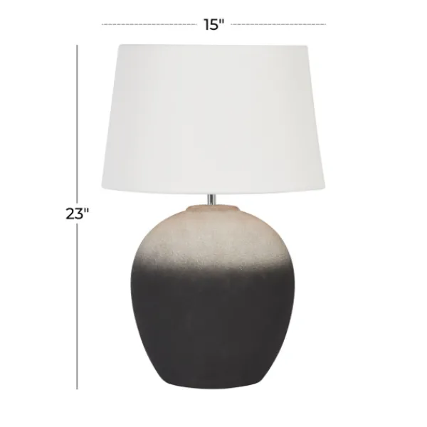 Table Lamps-Kirkland's Home Matte Black Ombre Textured Table Lamp, 23 In. White