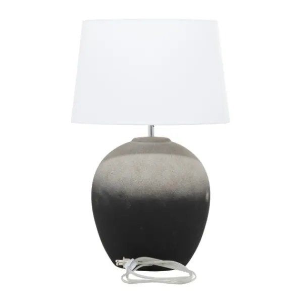 Table Lamps-Kirkland's Home Matte Black Ombre Textured Table Lamp, 23 In. White