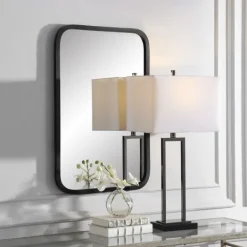 Decorative Mirrors-Kirkland's Home Matte Black Rectangular Wall Mirror