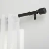 Curtain Rods & Hardware-Kirkland's Home Matte Black Rhys Cylinder Curtain Rod, 72 In.