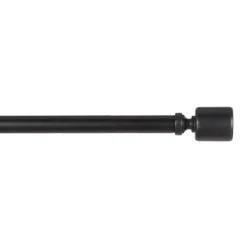 Curtain Rods & Hardware-Kirkland's Home Matte Black Rhys Cylinder Curtain Rod, 72 In.