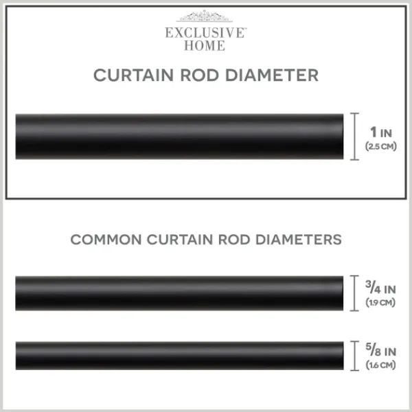 Curtain Rods & Hardware-Kirkland's Home Matte Black Rhys Cylinder Curtain Rod, 72 In.