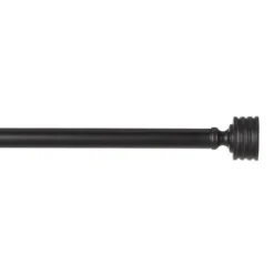 Curtain Rods & Hardware-Kirkland's Home Matte Black Stacked Cylinder Curtain Rod, 120 In.