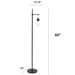 Floor Lamps-Kirkland's Home Matte Black Stephen Floor Lamp Clear