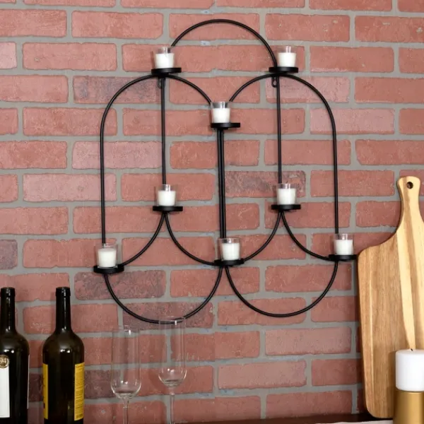 Sconces-Kirkland's Home Matte Black Tealight Wall Sconce