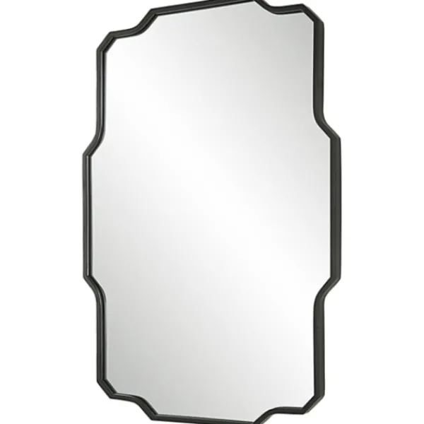 Decorative Mirrors-Kirkland's Home Matte Black Thin Linear Iron Frame Wall Mirror