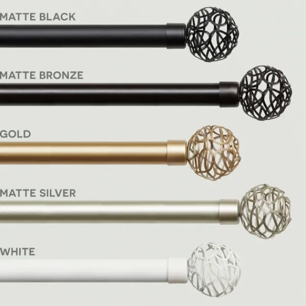 Curtain Rods & Hardware-Kirkland's Home Matte Bronze Catherine Curtain Rod, 120 In.
