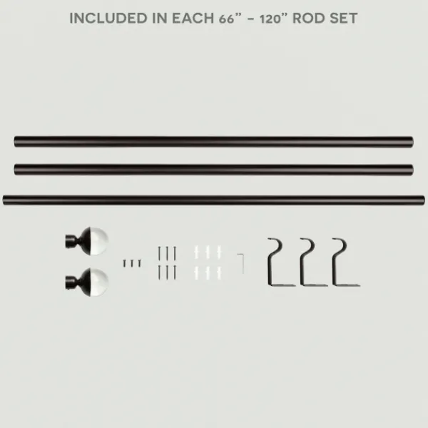 Curtain Rods & Hardware-Kirkland's Home Matte Bronze Eleanor Curtain Rod Set, 120 In.