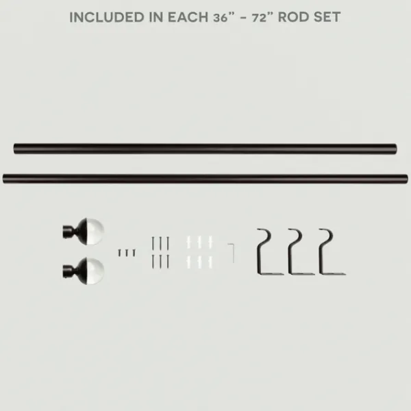 Curtain Rods & Hardware-Kirkland's Home Matte Bronze Eleanor Curtain Rod Set, 72 In.