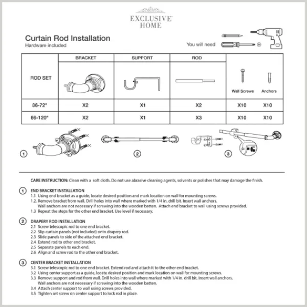 Curtain Rods & Hardware-Kirkland's Home Matte Bronze Hyde Wrap Around Curtain Rod, 120 In.