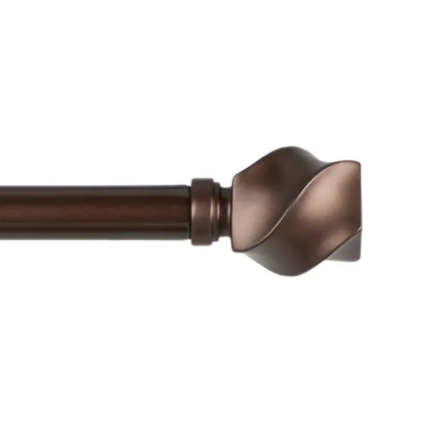 Curtain Rods & Hardware-Kirkland's Home Matte Bronze Modern Twist Curtain Rod, 72 In.