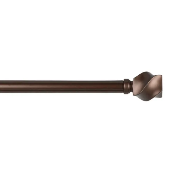 Curtain Rods & Hardware-Kirkland's Home Matte Bronze Modern Twist Curtain Rod, 72 In.