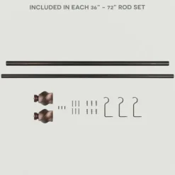 Curtain Rods & Hardware-Kirkland's Home Matte Bronze Modern Twist Curtain Rod, 72 In.