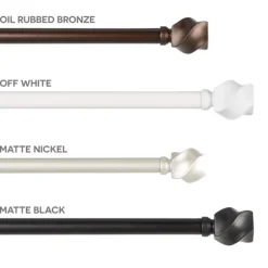 Curtain Rods & Hardware-Kirkland's Home Matte Bronze Modern Twist Curtain Rod, 120 In.