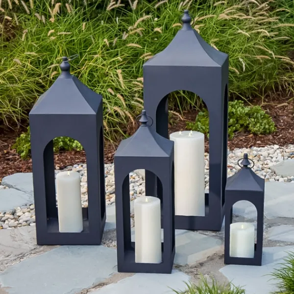 Lanterns-Kirkland's Home Matte Hampshire Metal Lantern, 30 In. Black