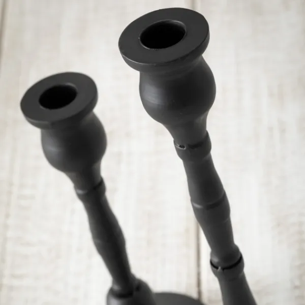Candle Holders-Kirkland's Home Matte Iron Taper Candle Holders, Set Of 2 Black